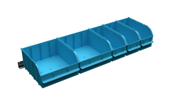 Bin Set for Adjustable Shelving, (3) 6”, (2) 12”